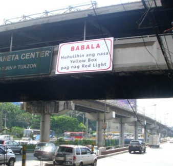 Actual yellow box signage along EDSA - P. Tuazon. Source: DPWH